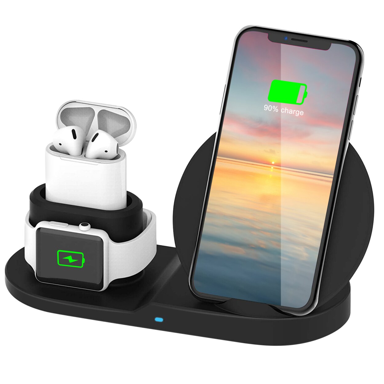 Global Phoenix Wireless Charger 10W Fast Charging Station For iPhone Apple iWatch Series