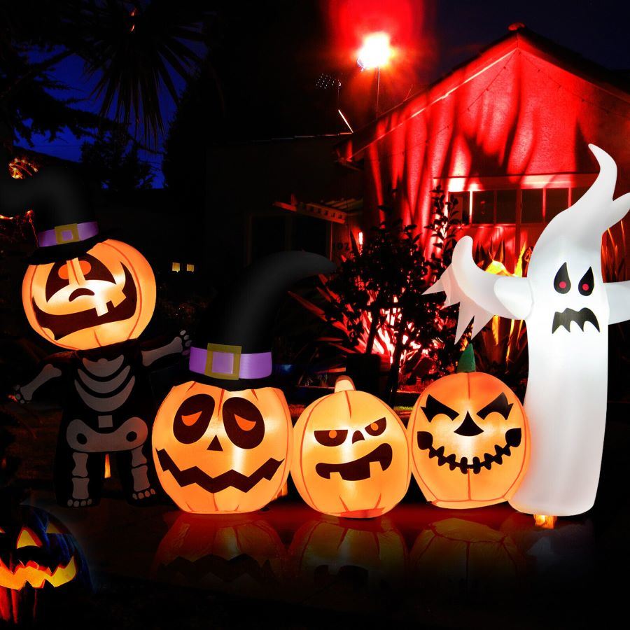 Happy Halloween Inflatable Spoof Ghost Yard Decoration With LED Lights