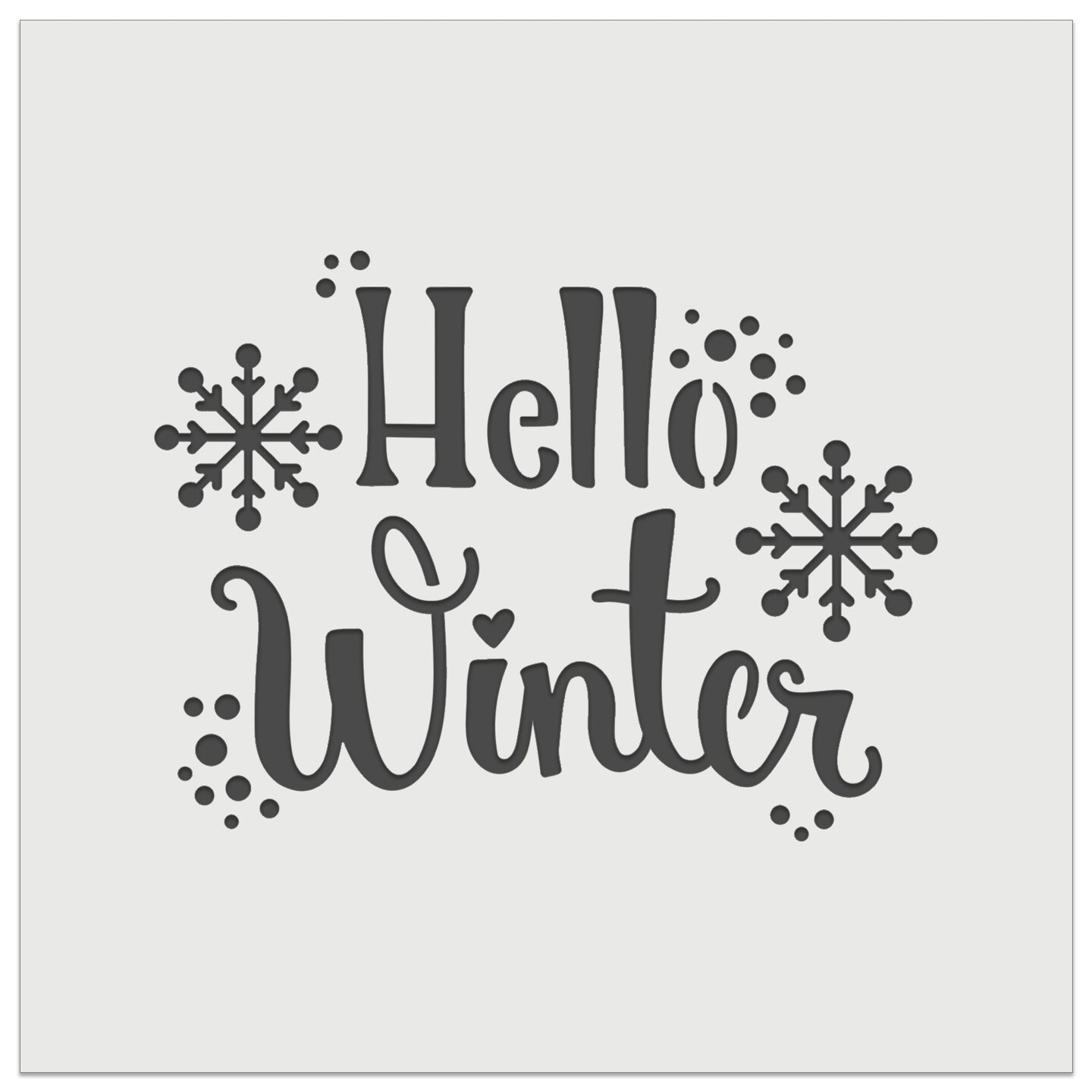 Hello Winter Snowflakes Wall Cookie DIY Craft Reusable Stencil