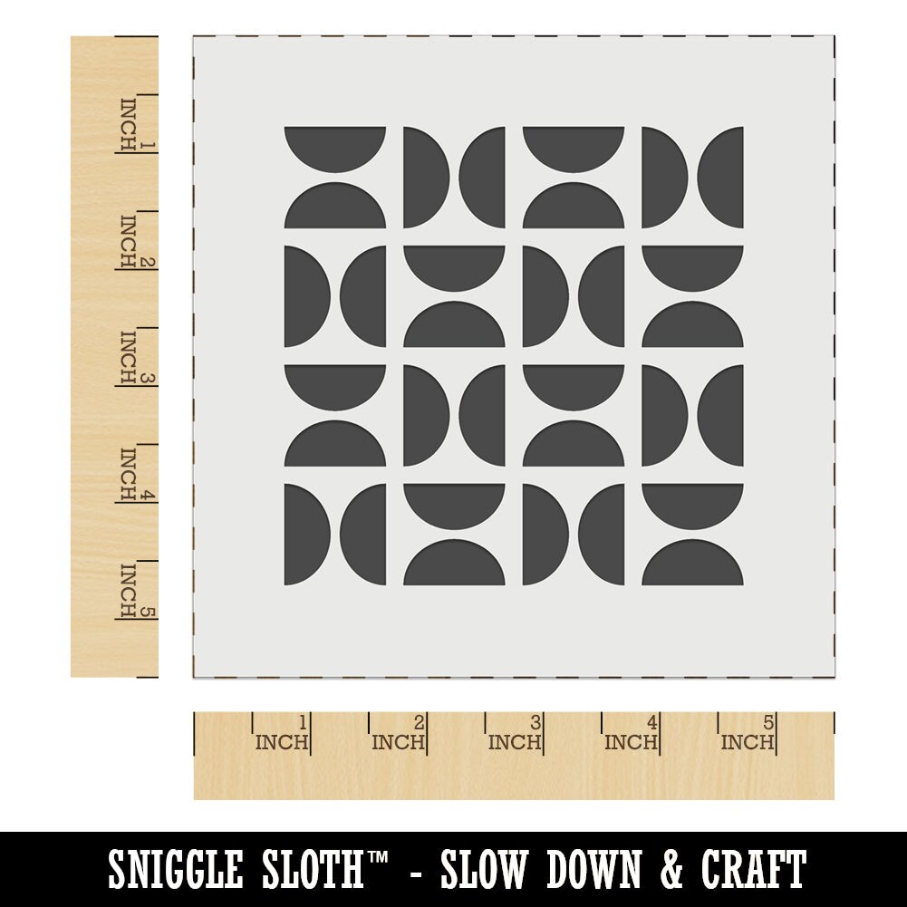 Geometric Half Circle Pattern Wall Cookie DIY Craft Reusable Stencil