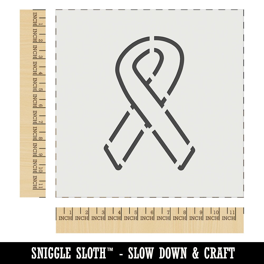 Awareness Ribbon Outline Wall Cookie DIY Craft Reusable Stencil
