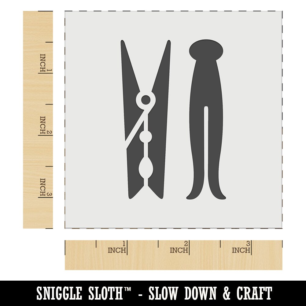 Laundry Clothespin Wall Cookie DIY Craft Reusable Stencil