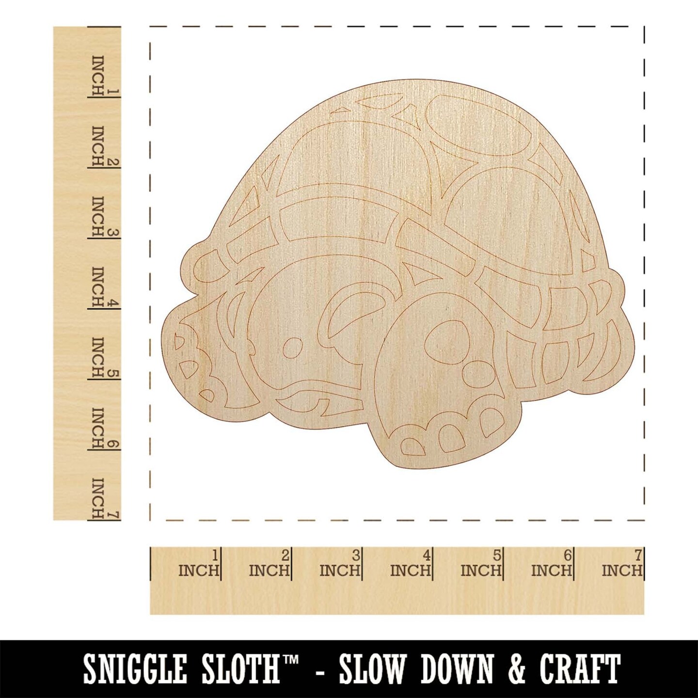 Shy Turtle Hiding in Shell Unfinished Wood Shape Piece Cutout for DIY ...