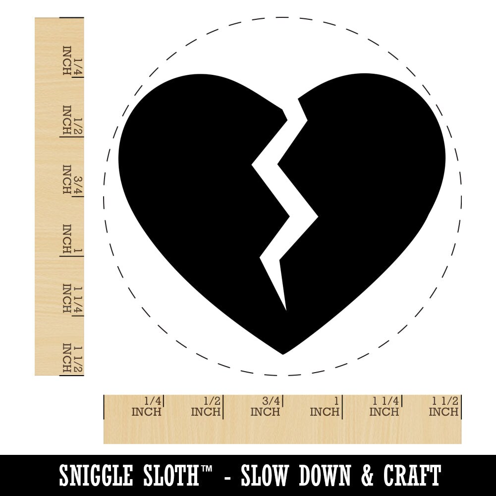 Broken Heart Love Self-Inking Rubber Stamp for Stamping Crafting Planners