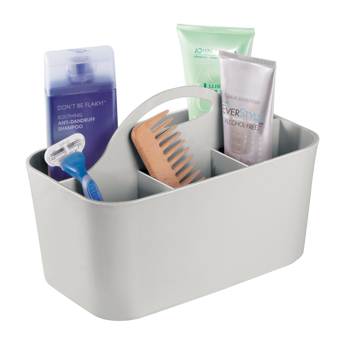 mDesign Plastic/Metal Bathroom Storage Organizer Caddy Tote