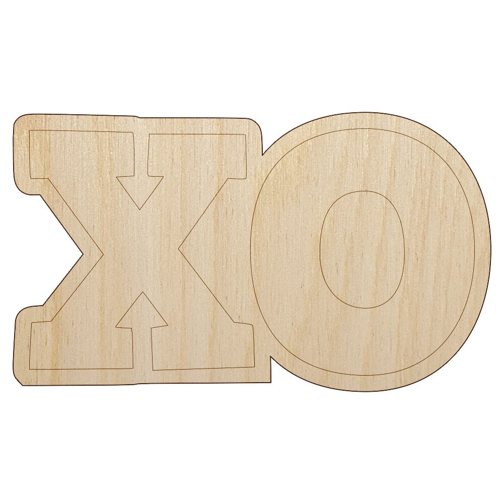 XO Hugs Kisses Unfinished Wood Shape Piece Cutout for DIY Craft Projects