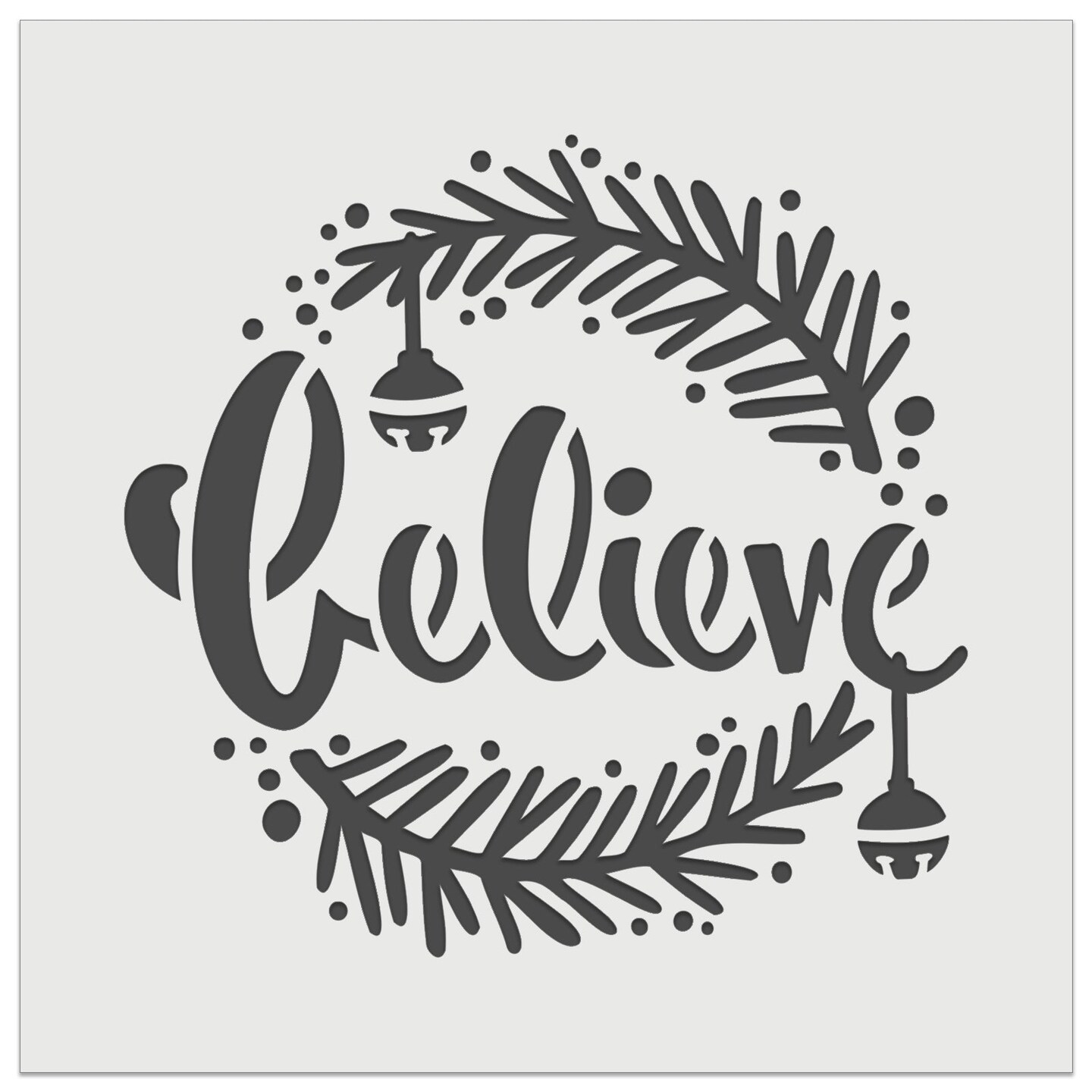 believe-christmas-holiday-pine-needles-and-bells-wall-cookie-diy-craft-reusable-stencil-michaels