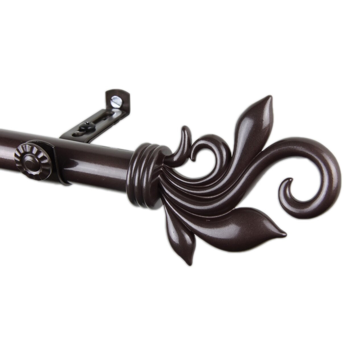 Rod Desyne Decorative Delilah Curtain Rod 120-170 inch - Cocoa