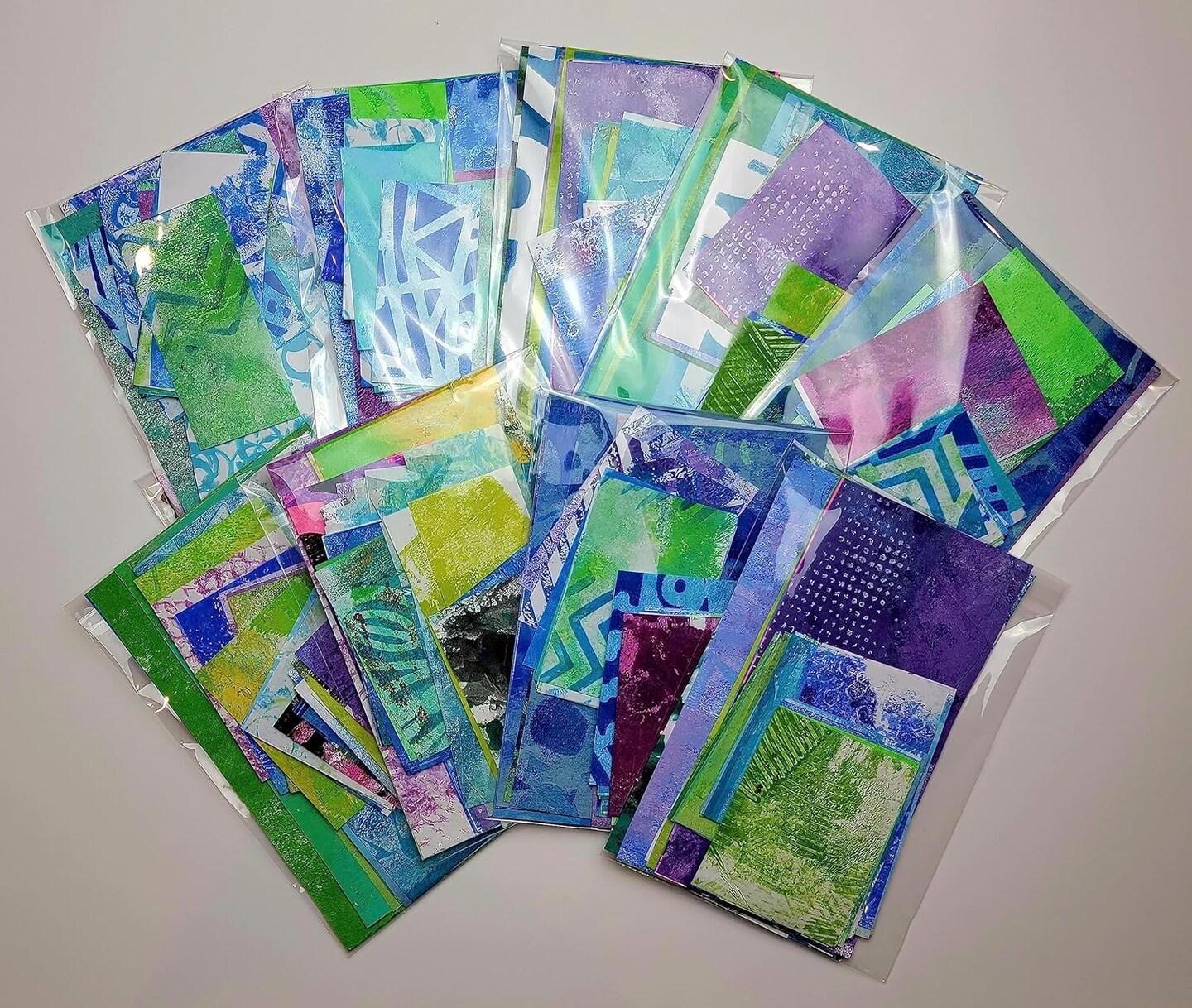 Collage Papers: 40 Beautiful Hand Painted. Collage Paper Samples For Art  Journals, Scrapbooks & Mixed Media Art.40 piece (Cool Colors)