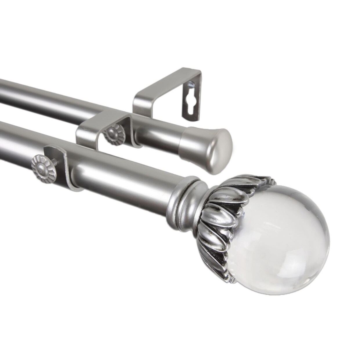 Rod Desyne Pixie Double Curtain Rod 66-120 inch - Satin Nickel