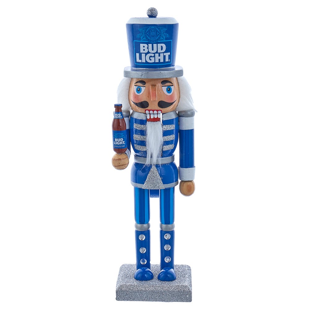 KSA 10&#x22; Bud Light Christmas Nutcracker with Glittered Base