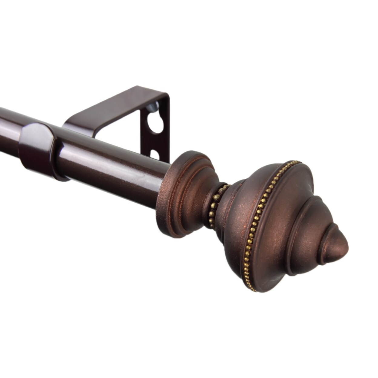 Rod Desyne Home Window Decorative Palace Curtain Rod 28-48 inch - Cocoa