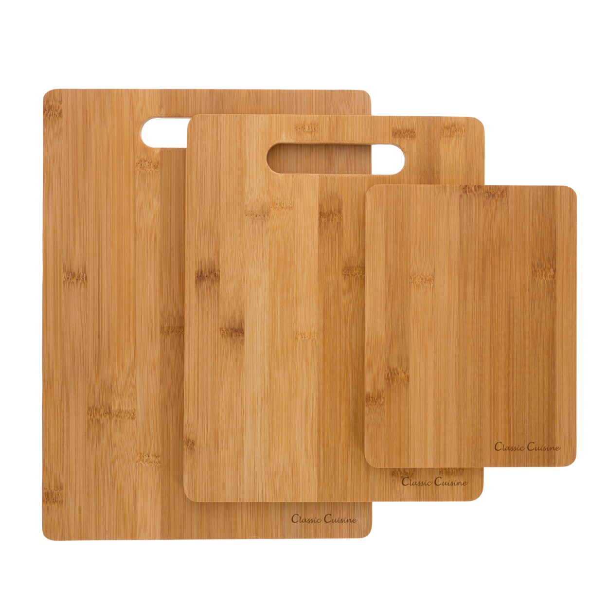 Classic Cuisine Set of 3 Bamboo Cutting Boards by
