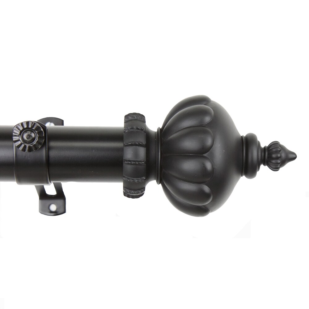 Rod Desyne Imperial Curtain Rod 1.5 inch OD, 115" - 165" long - Black