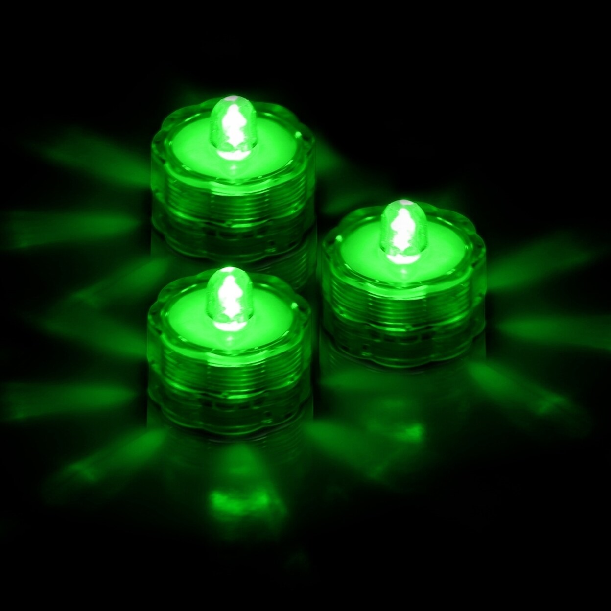 3Pcs Waterproof Submersible Led Tea Lights Battery Operated Decor Lamp