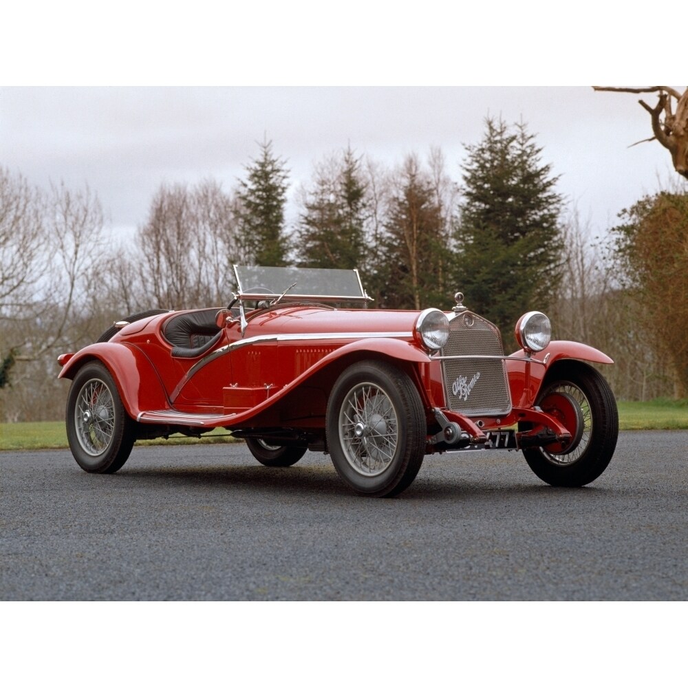 Posterazzi 1930 Alfa Romeo supercharged Tipo 6C-1750 2-seater sports car with a 175 litre inline 6 engine giving 95bhp and a top sp