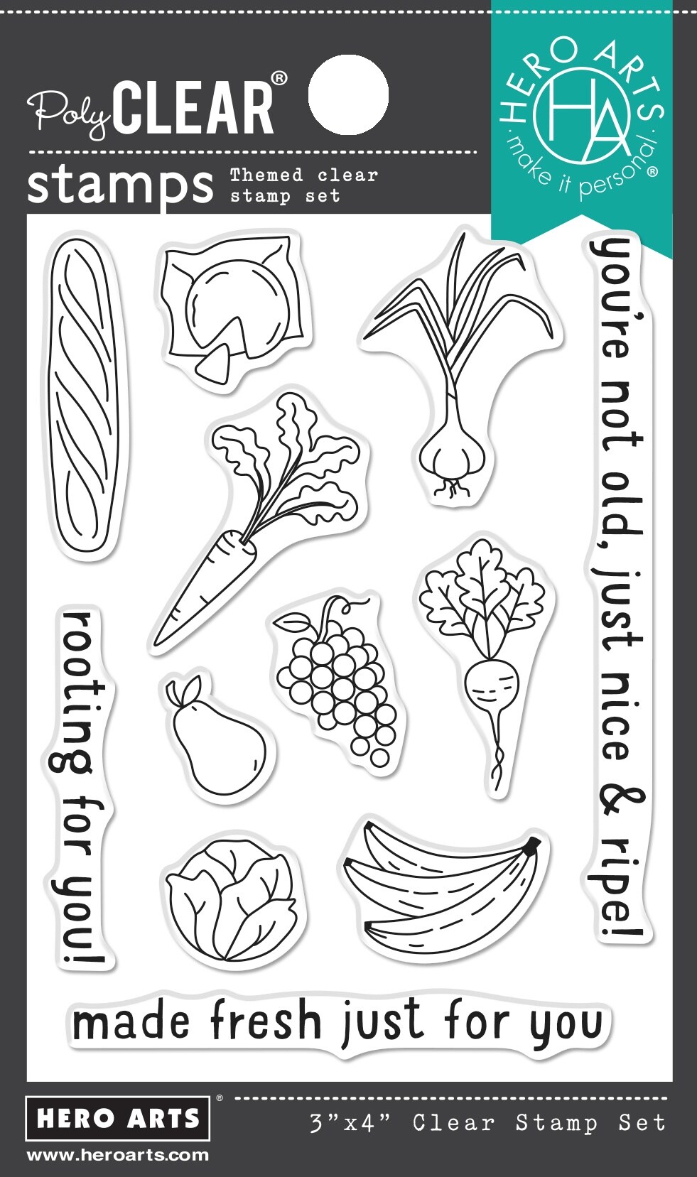 Hero Arts Clear Stamps 3&#x22;X4&#x22;-Farmer&#x27;s Market Icons