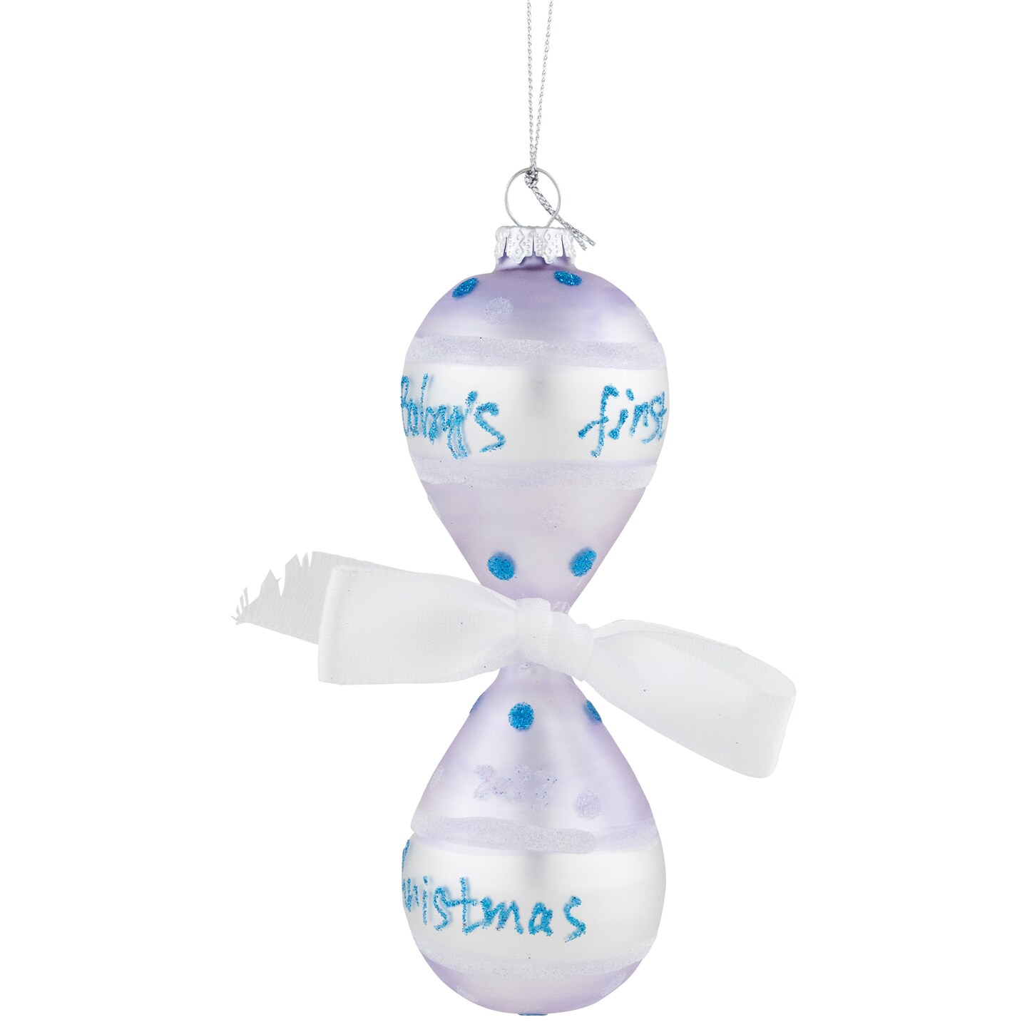 Northlight Baby Boy&#x27;s First Christmas 2023 Glass Ornament - 5&#x22;
