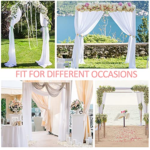 Wedding Arch Draping Fabric,2 Panel 28&#x22; x 19Ft White Wedding Arch Drapes Sheer Backdrop Curtain for Wedding Ceremony Party Ceiling Decor