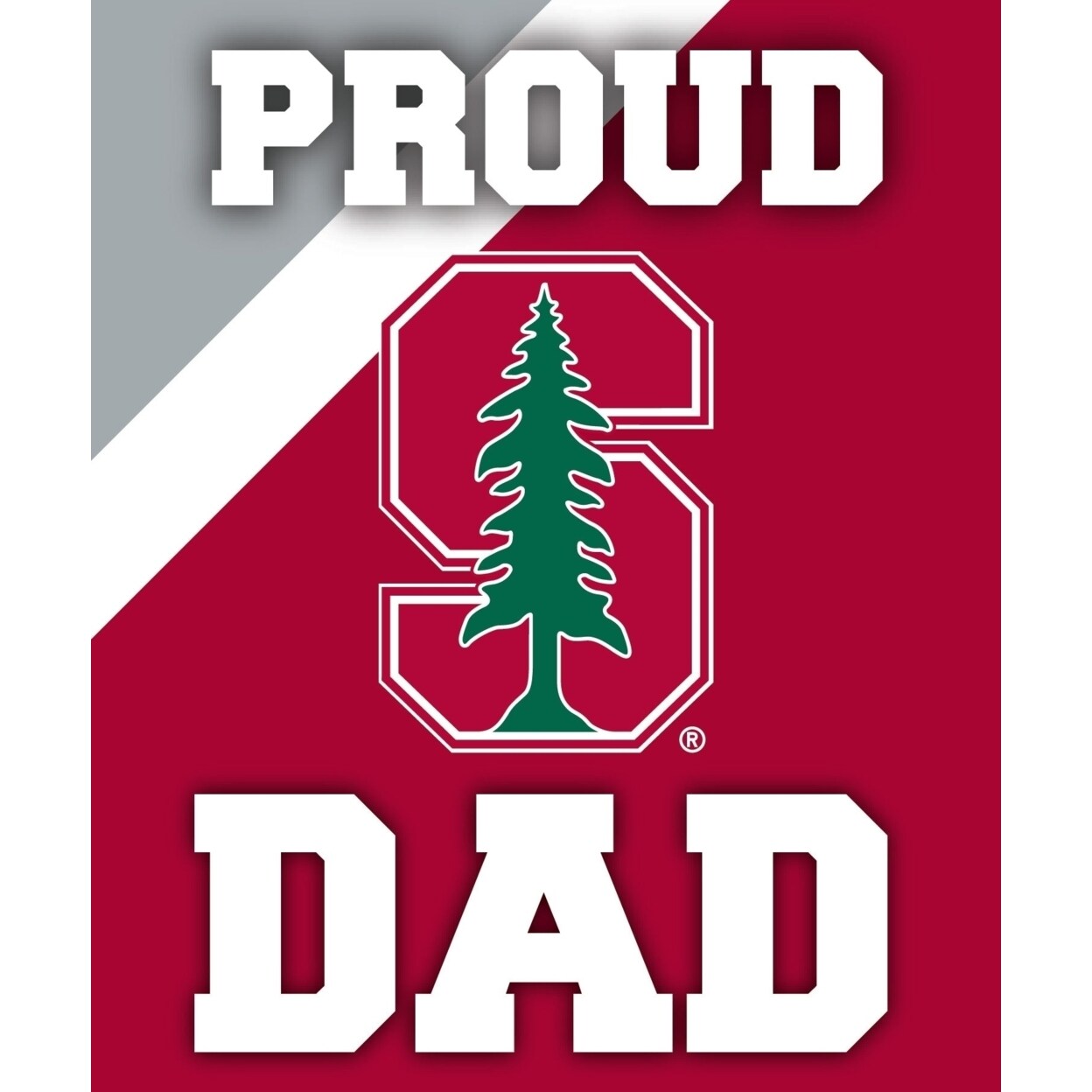 R and R Imports Stanford University NCAA Collegiate 5x6 Inch Rectangle Stripe Proud Dad Decal Sticker