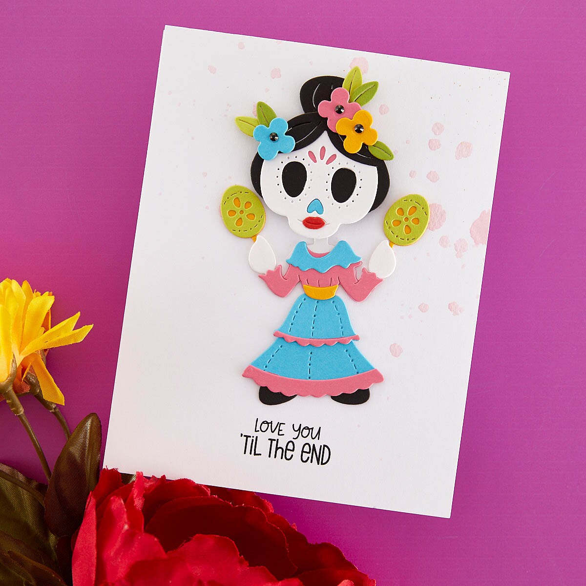 Spellbinders Dancin&#x27; Day of the Dead Girl Etched Dies from the Dancin&#x27; Halloween Collection