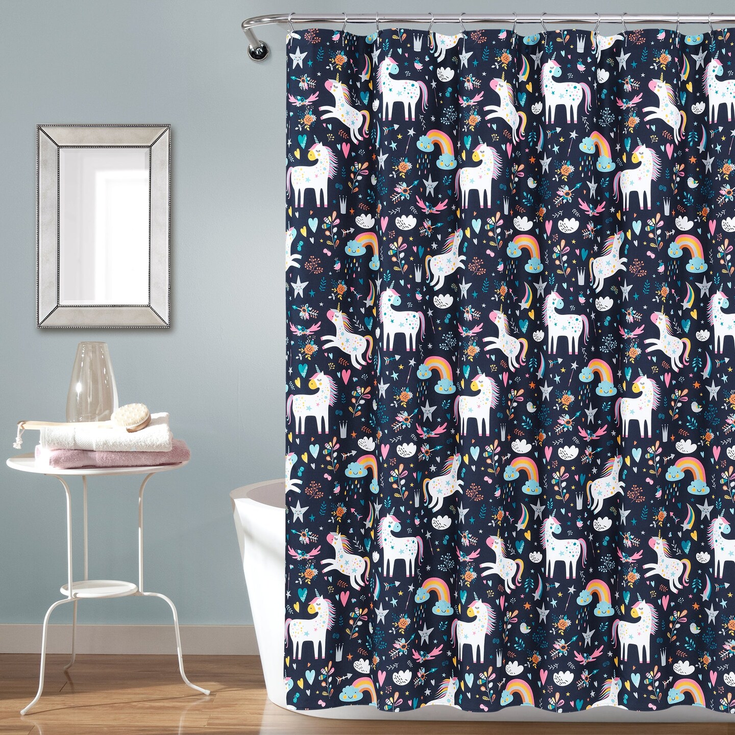 Unicorn Heart Shower Curtain