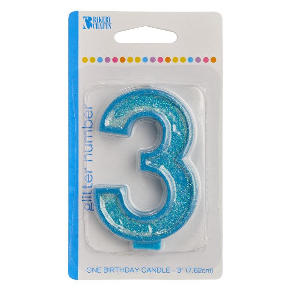 Glitter Numeral Candle, 1ct