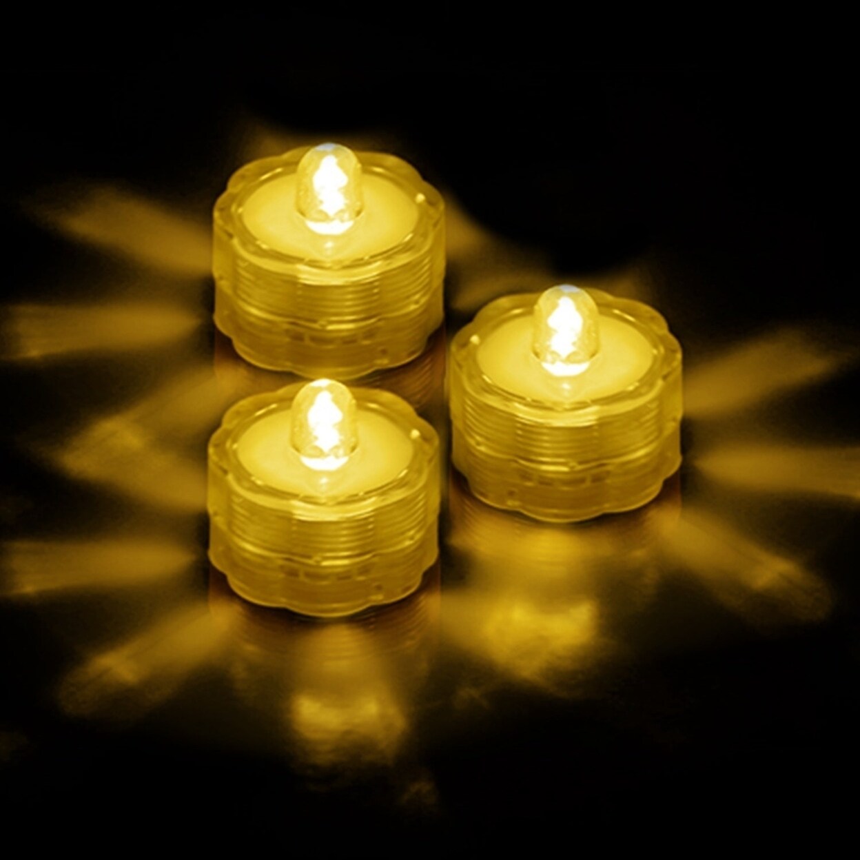 SKUSHOPS 3Pcs Submersible LED Tea Lights Waterproof Candle Lights