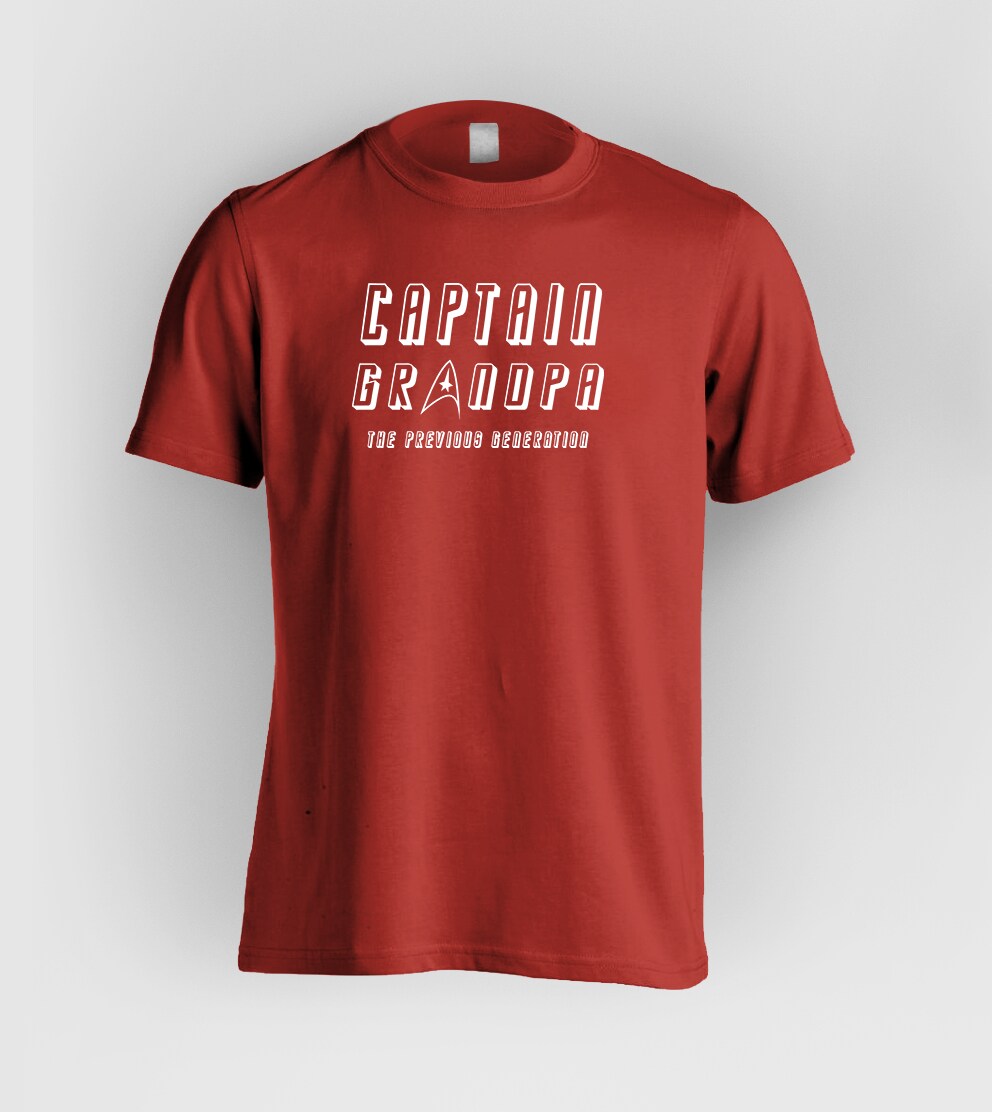 Captain Grandpa (Star Trek) The Previous Generation T-Shirt - FREE