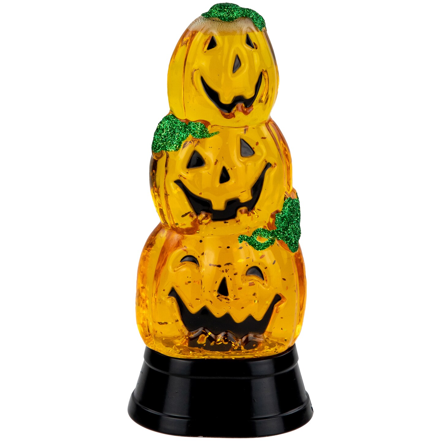 Northlight LED Lighted Stacked Jack O&#x27; Lanterns Halloween Snow Globe - 6.5&#x22;