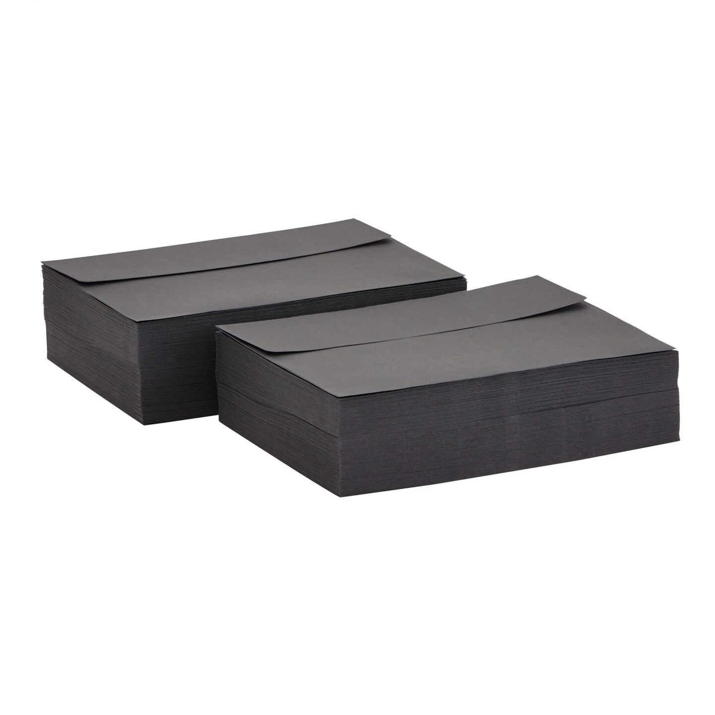 200-Pack 5x7-Inch Black Envelopes with Square Flap and Peel and Press Closure for For Birthday, Wedding, and Anniversary Party Invitations, Greeting Cards, Thank You Notes