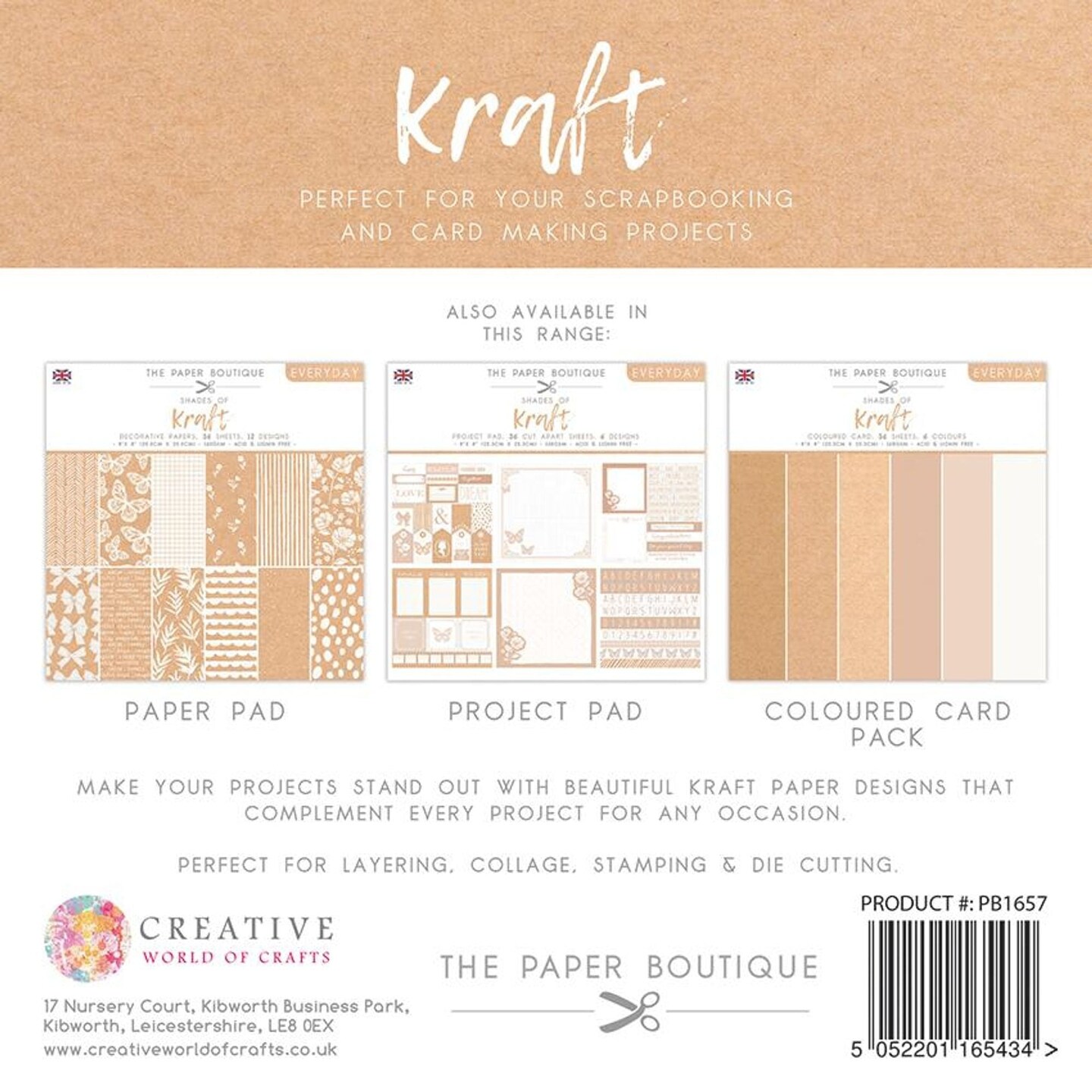 The Paper Boutique  Everyday - Shades Of - Kraft 8 in x 8 in Pad
