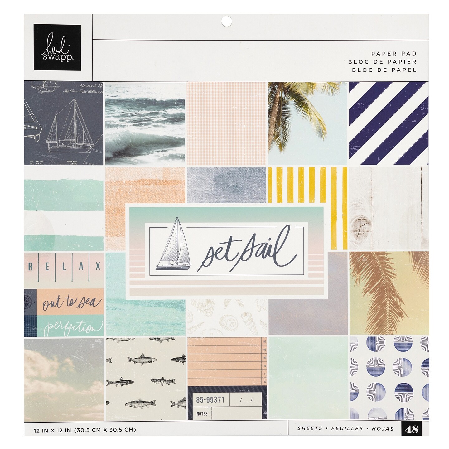 Heidi Swapp Single-Sided Paper Pad 12&#x22;X12&#x22; 48/Pkg-Set Sail
