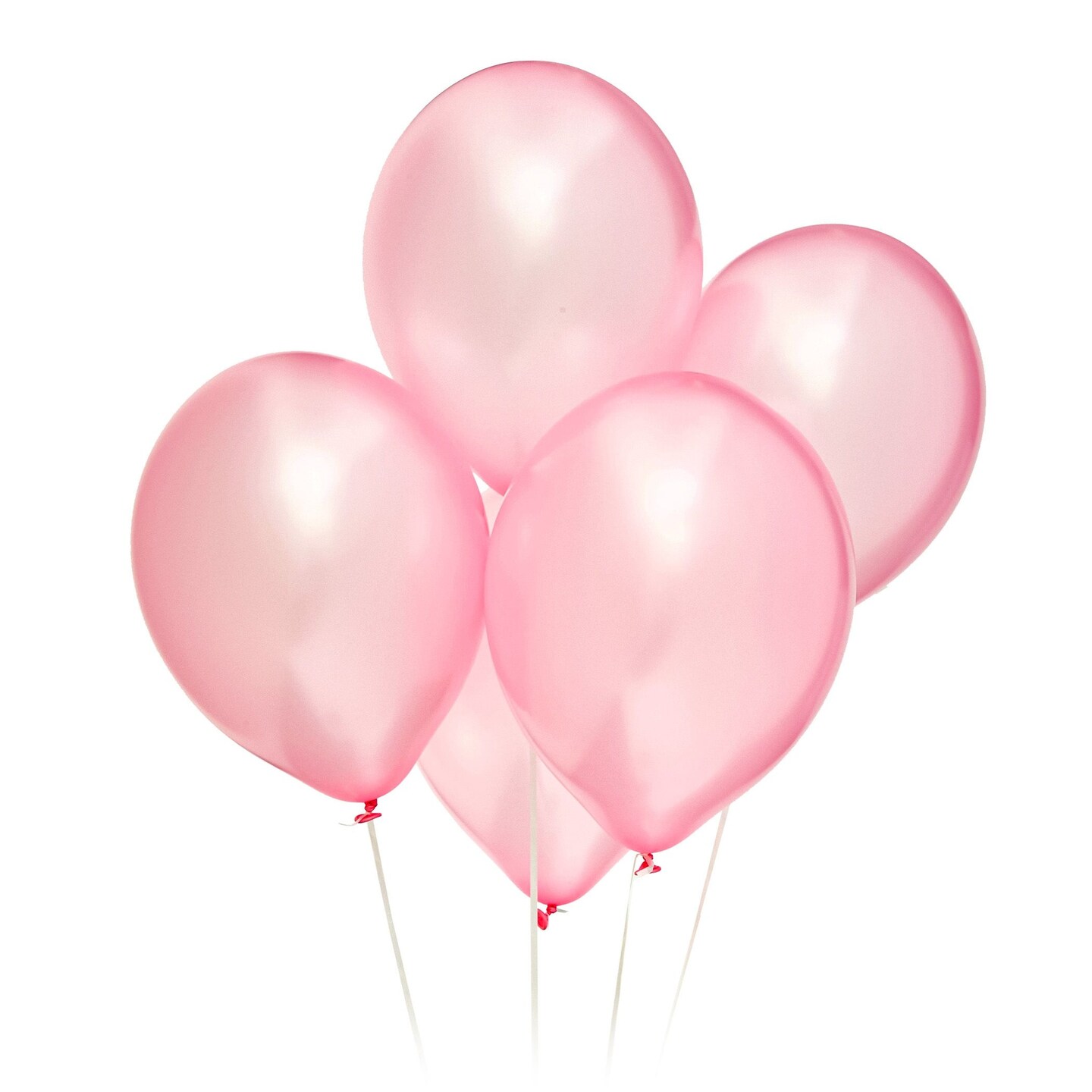 12 Inch Metallic Latex Balloons (100 Count), Light Pink