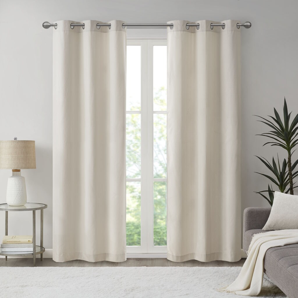 Gracie Mills   Basketweave Room Darkening Curtain Panel Pair