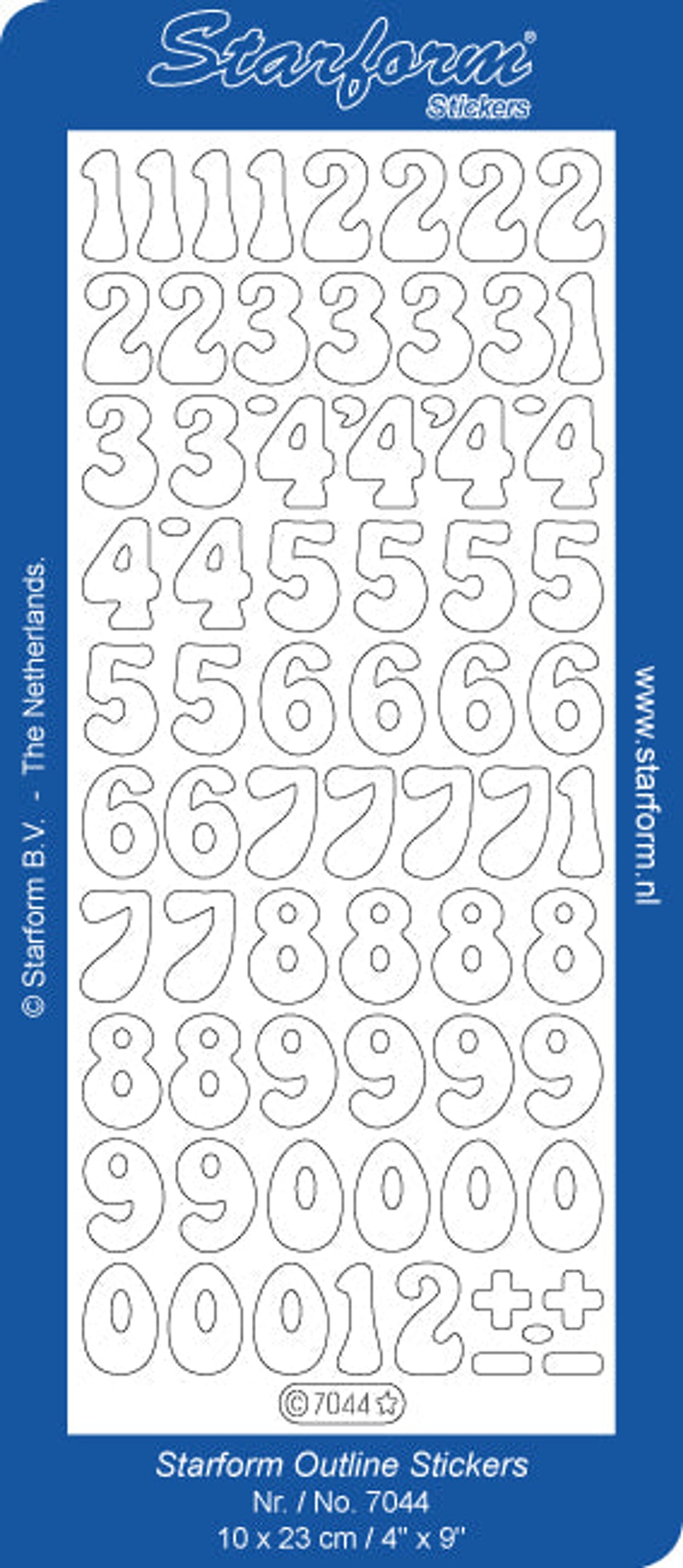 Starform Deco Stickers - Numbers - Transparent Glitter Gold