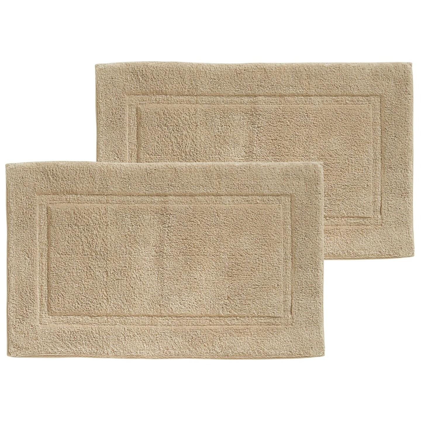 mDesign 100% Cotton Bath Mat, Hotel-Style Bathroom Floor Rug, 2 Pack