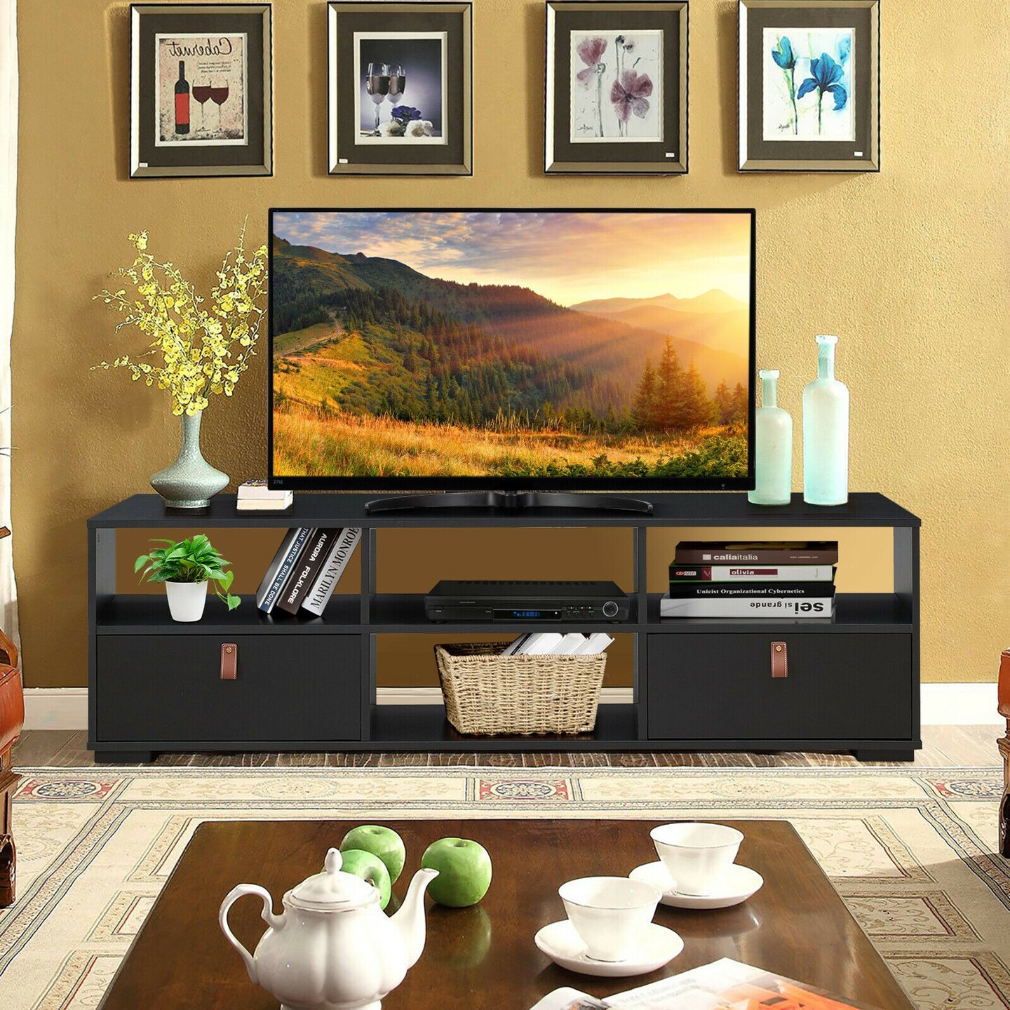 TV Stand Entertainment Media Center Console for TV&#x27;s up to 60 Inch with Drawers