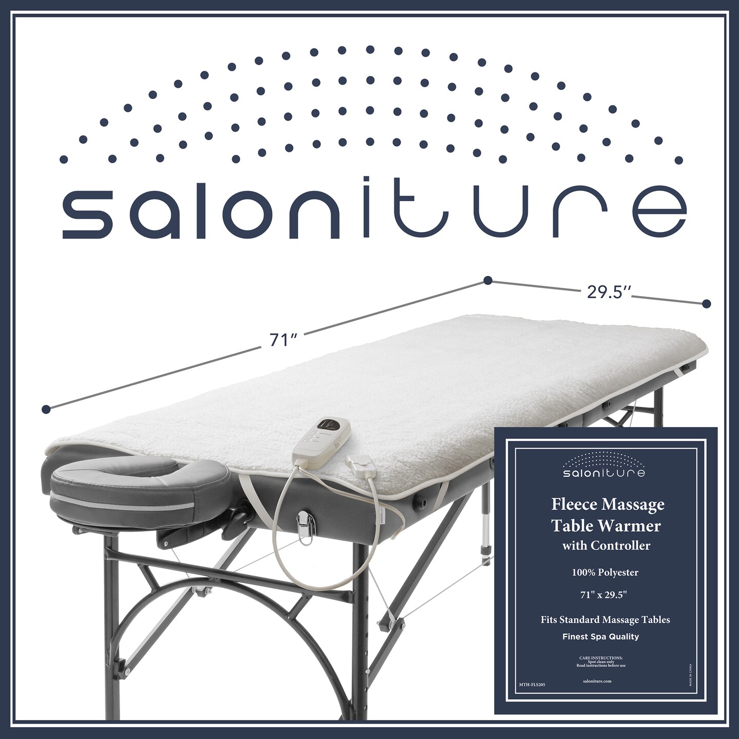 Saloniture Massage Table Warmer - Deluxe Fleece Heating Pad, 72&#x22; x 30&#x22;, Digital LED Controller with Five Heat Settings