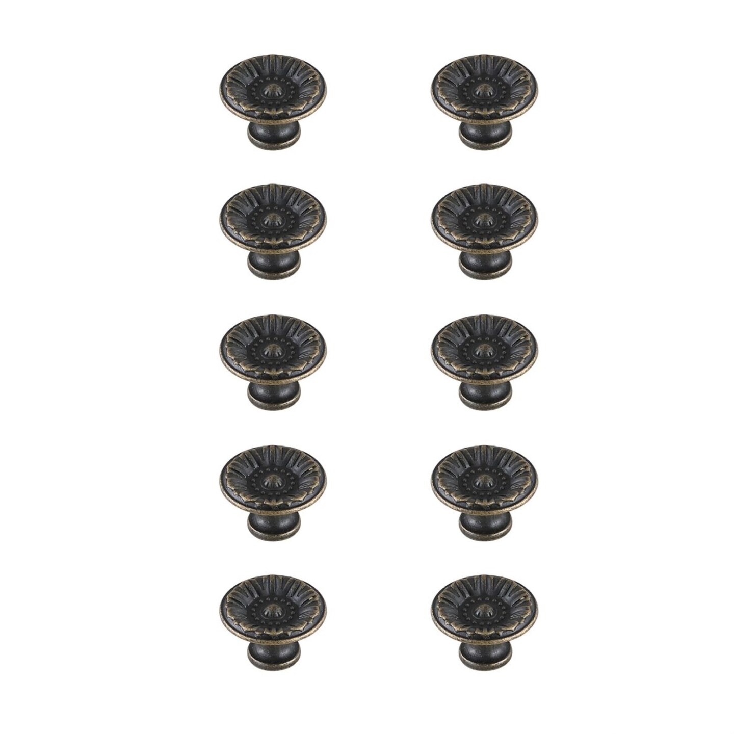 Corio 1.1&#x22; Diameter Antique Bronze Mushroom Knob Multipack (Set of 10)