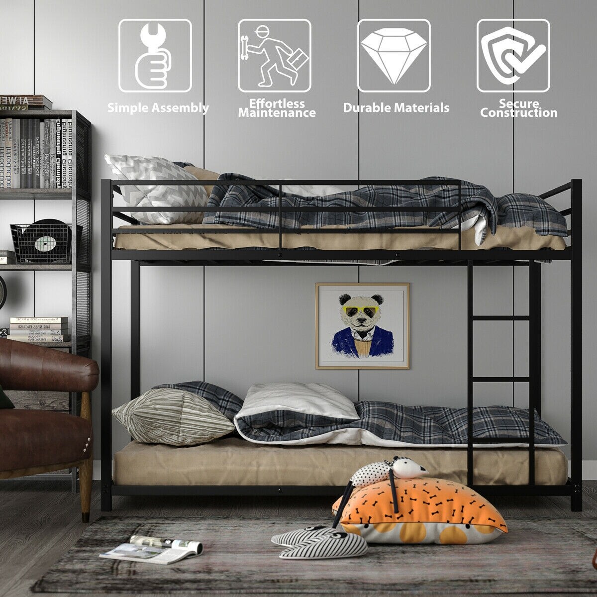 Metal Bunk Bed Twin Over Classic Bunk Bed Frame