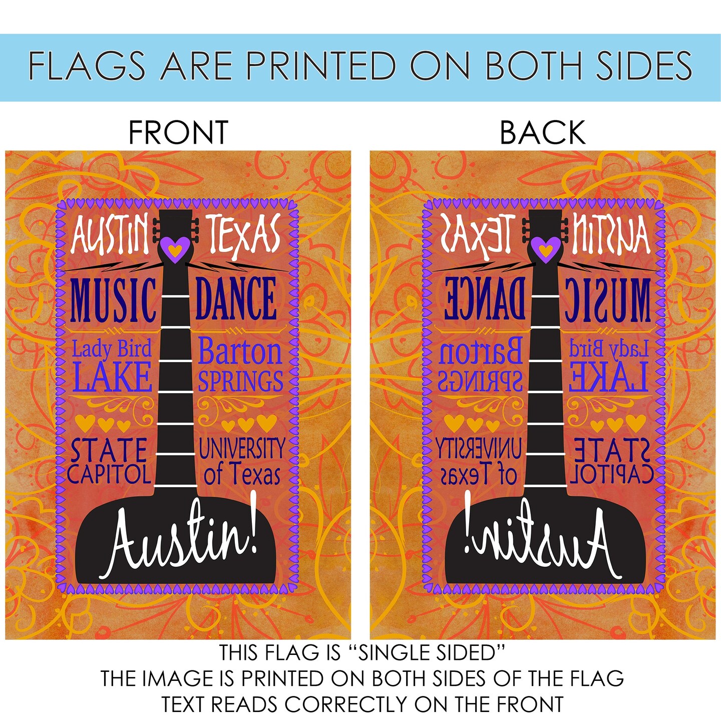 Austin Texas! Decorative Austin Flag