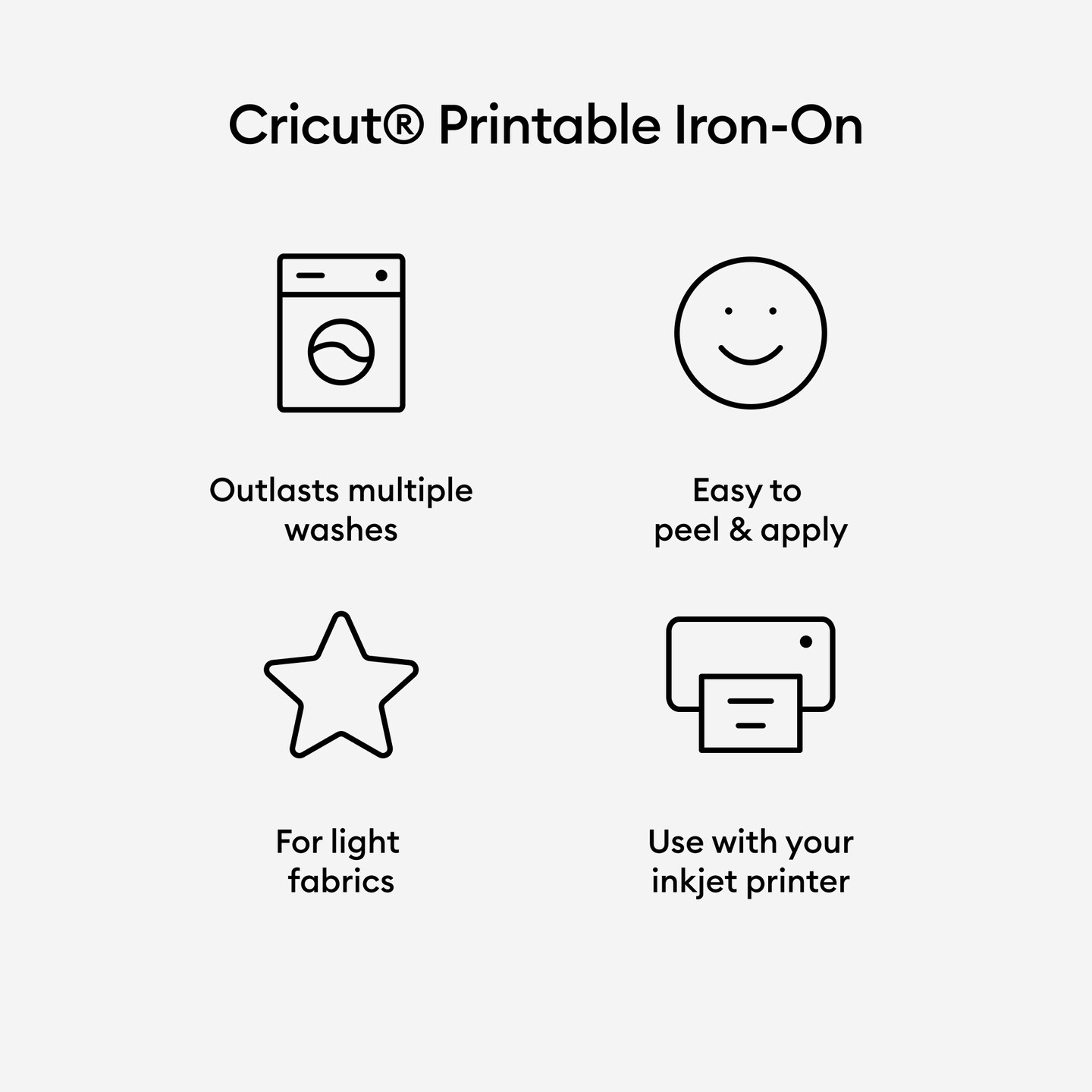 Cricut Printable Iron-On Vinyl for Light Fabric Bundle