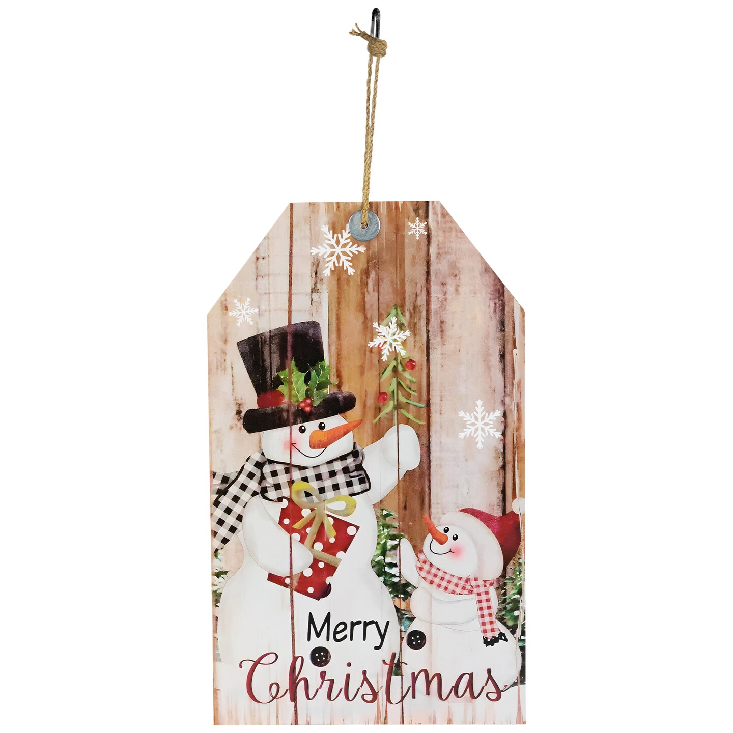 Northlight 19.5&#x22; Snowmen Merry Christmas Tag Wall Sign
