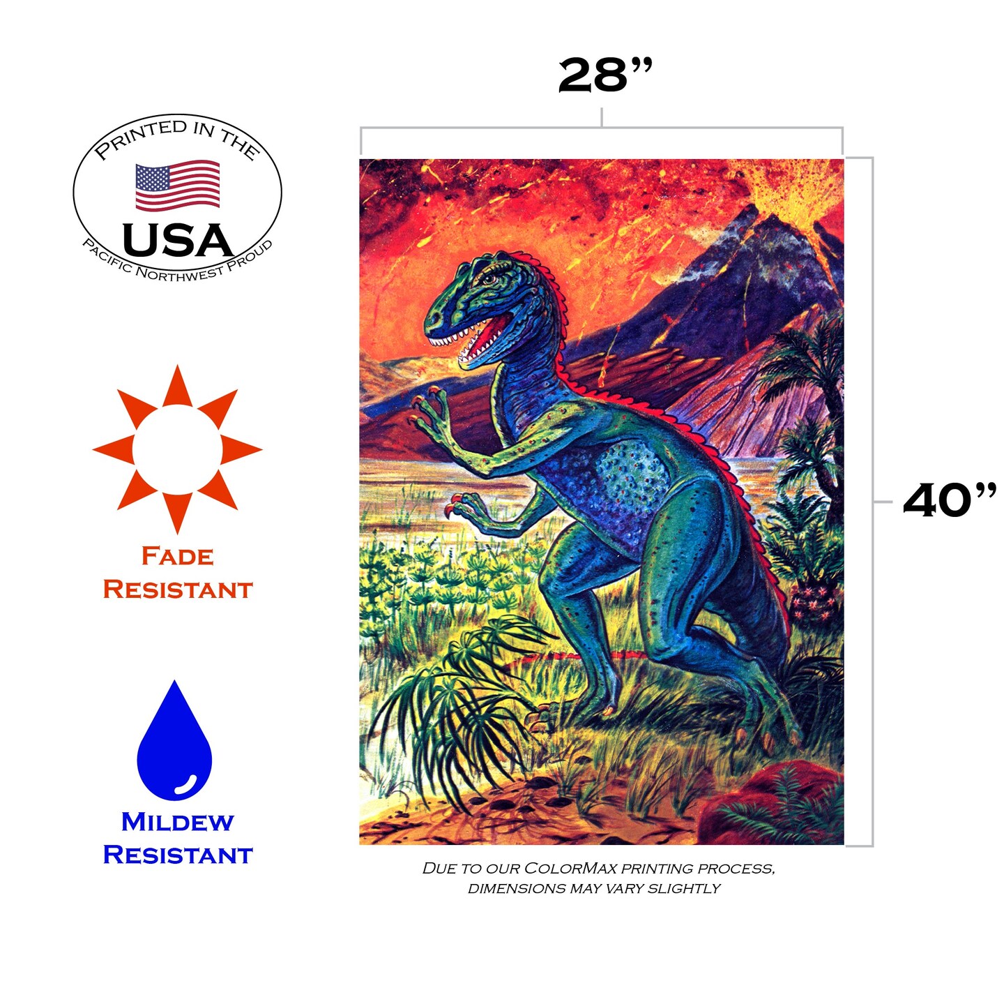 Run Dino Run Decorative Dinosaur Flag