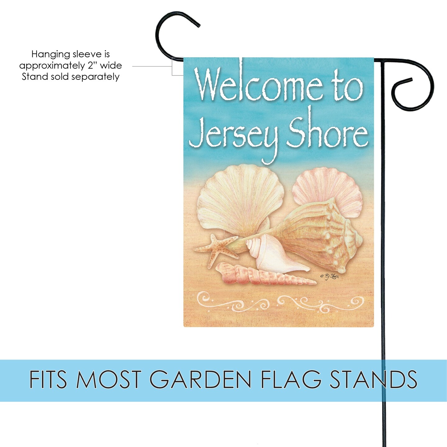 Welcome Shells-Jersey Shore Decorative Jersey Shore Flag
