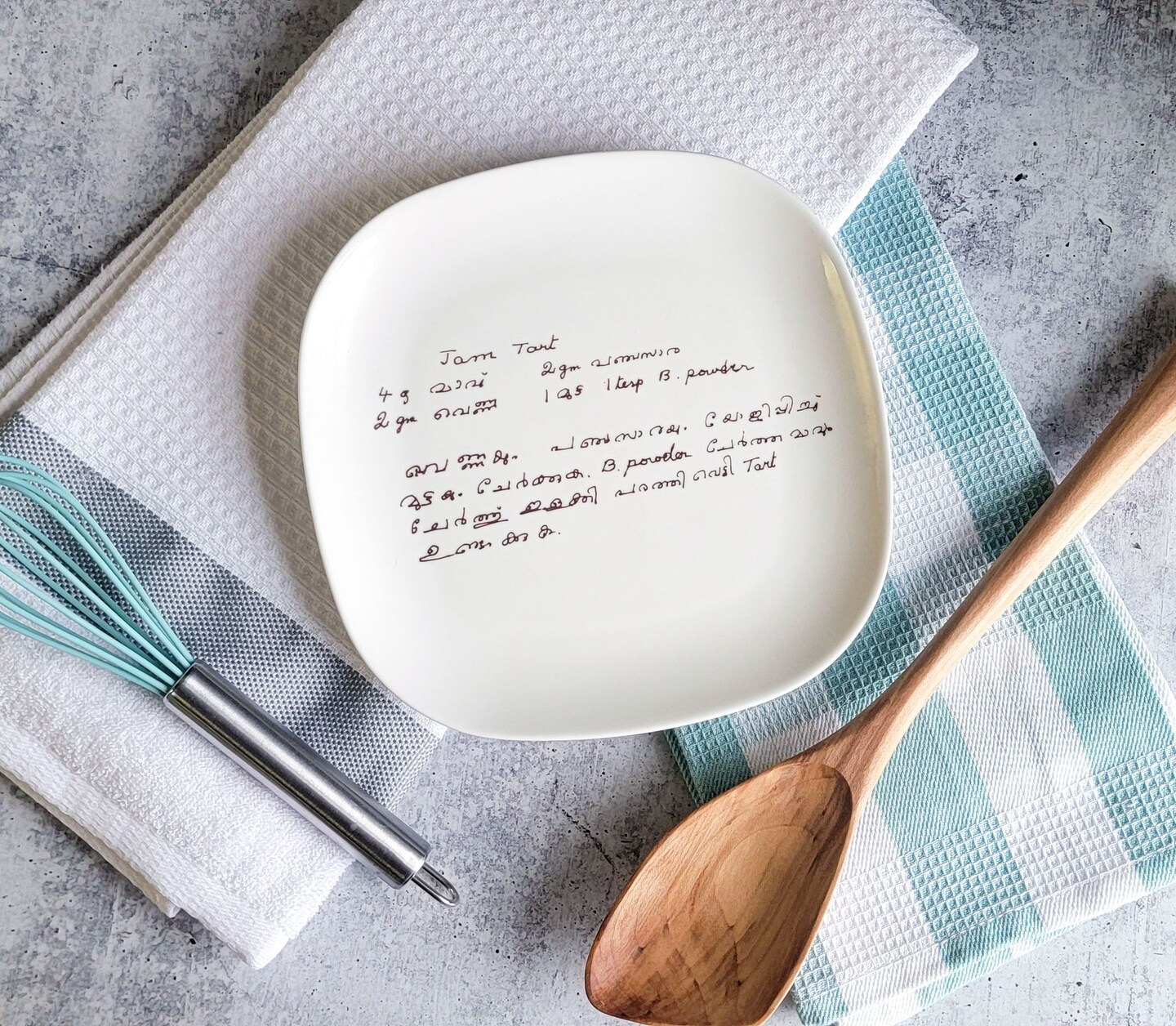 Custom Ceramic Plate with Handwritten Recipe or Note, Oven and Food safe product 6