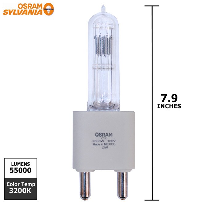 OSRAM CYX 54613 - 2000w 120v G38 Base Stage Studio Halogen Light Bulb