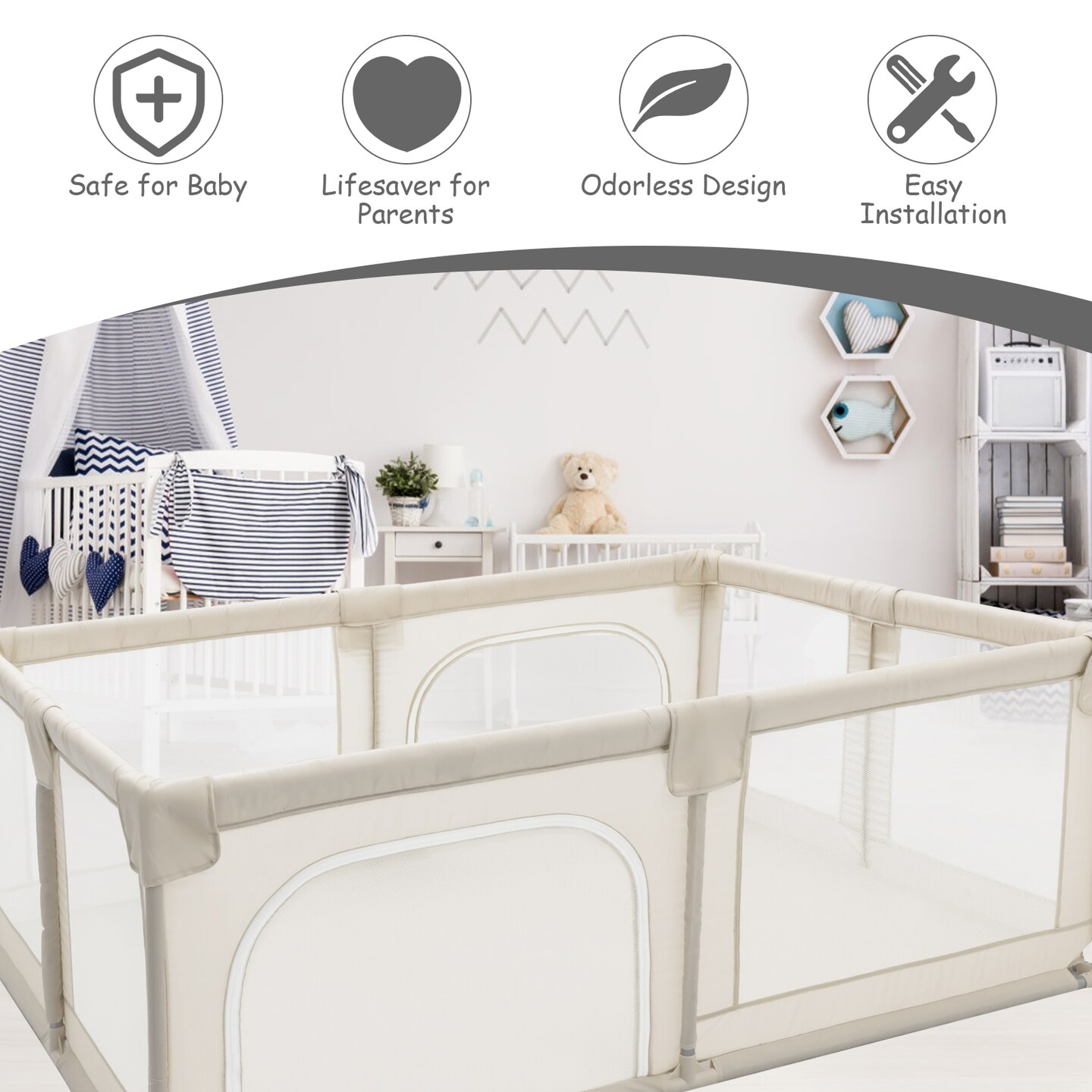 Baby Playpen Kids Activity Center Safety Play