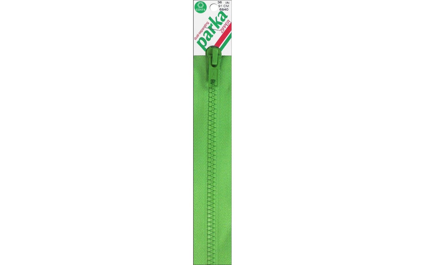 C&#x26;C Dual Separating Parka Zipper 36&#x22; Lime